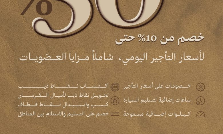 عرض يوم التأسيس من ذيب لتأجير السيارات