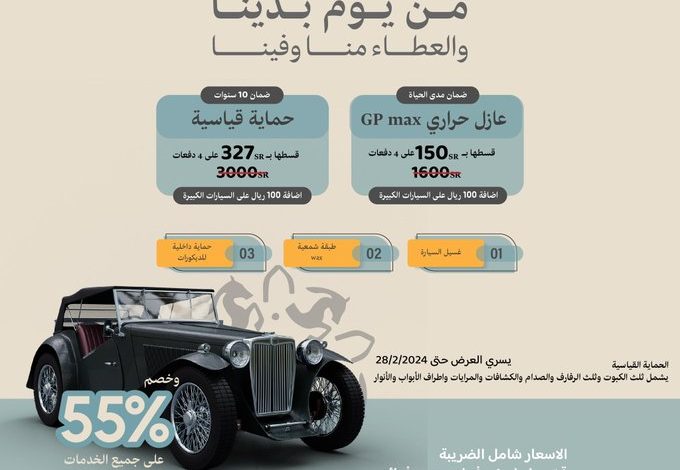 عرض يوم التأسيس من سن جارد للعازل الحراري والعناية بالسيارات