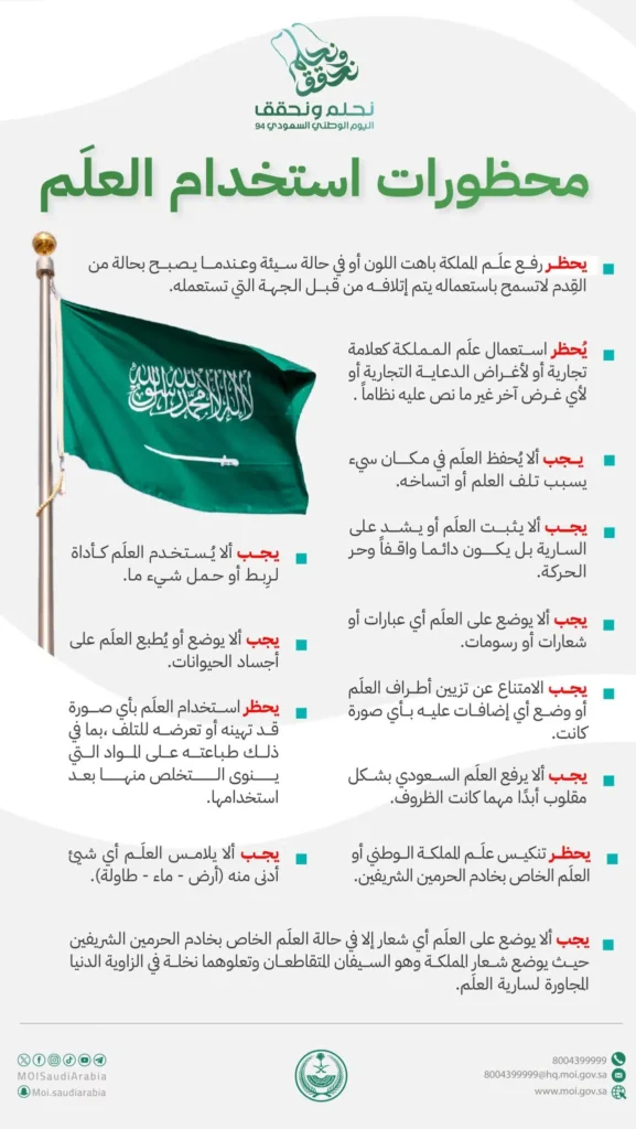 بدون شعارات ولا يلمس شيئًا أدنى منه.. أبرز محظورات استخدام العلم