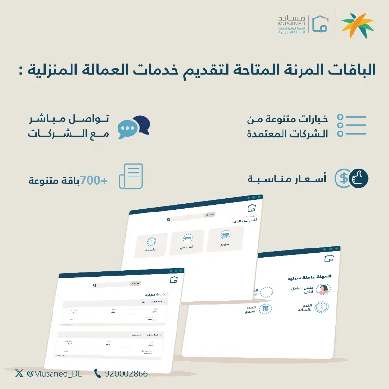 مساند: 4 مزايا لـ الباقات المرنة لتقديم خدمات العمالة المنزلية