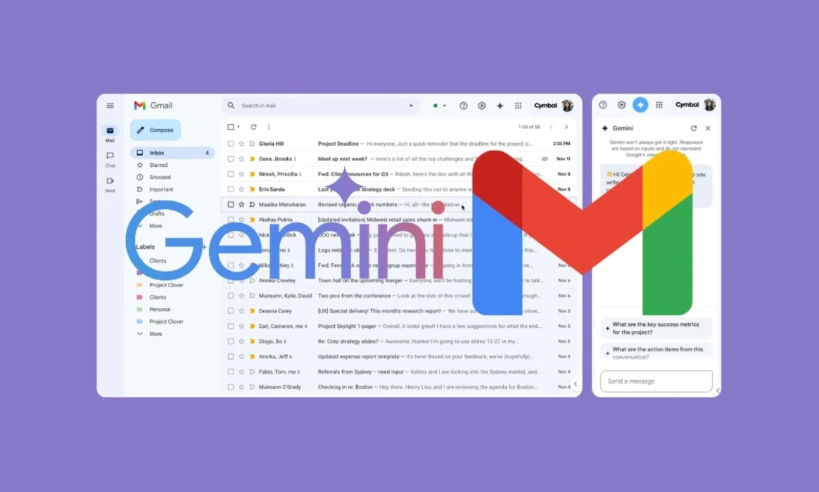 تلخيص رسائل البريد الطويلة تلقائياً عبر Gemini