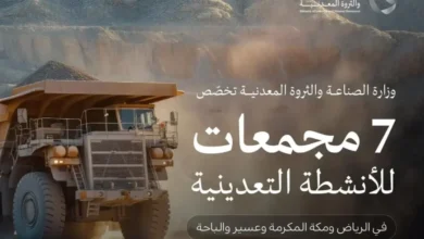 تخصيص 7 مواقع لإقامة مجمعات تعدينية في الرياض ومكة وعسير والباحة