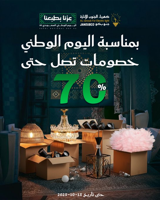 عرض اليوم الوطني من كهرباء الجنوب للإنارة