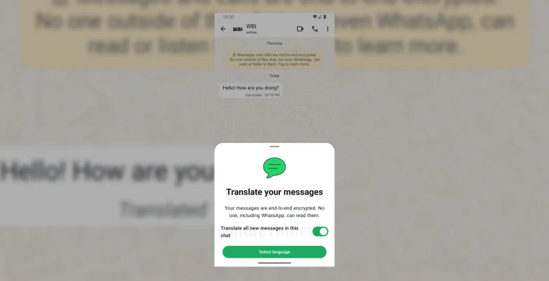 واتساب تطلق ميزة ترجمة الرسائل مباشرة داخل المحادثات