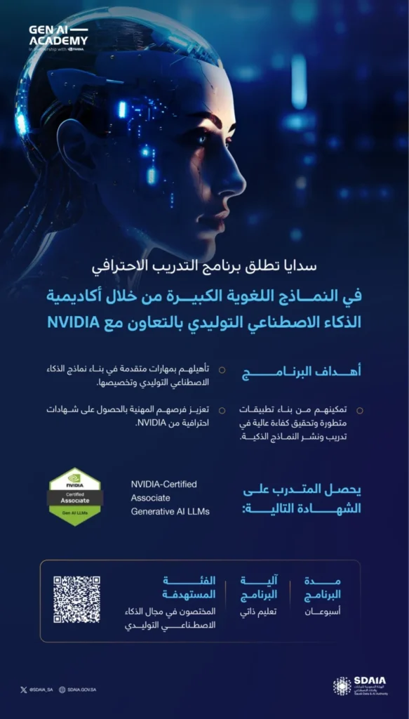 "سدايا" تطلق تدريبًا احترافيًا بالذكاء الاصطناعي