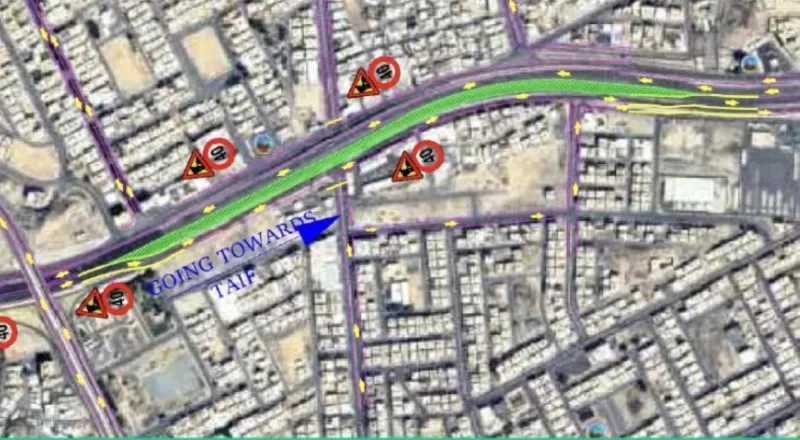 إغلاق جسر الشرائع باتجاه الطائف للصيانة إغلاق جسر الشرائع باتجاه الطائف للصيانة