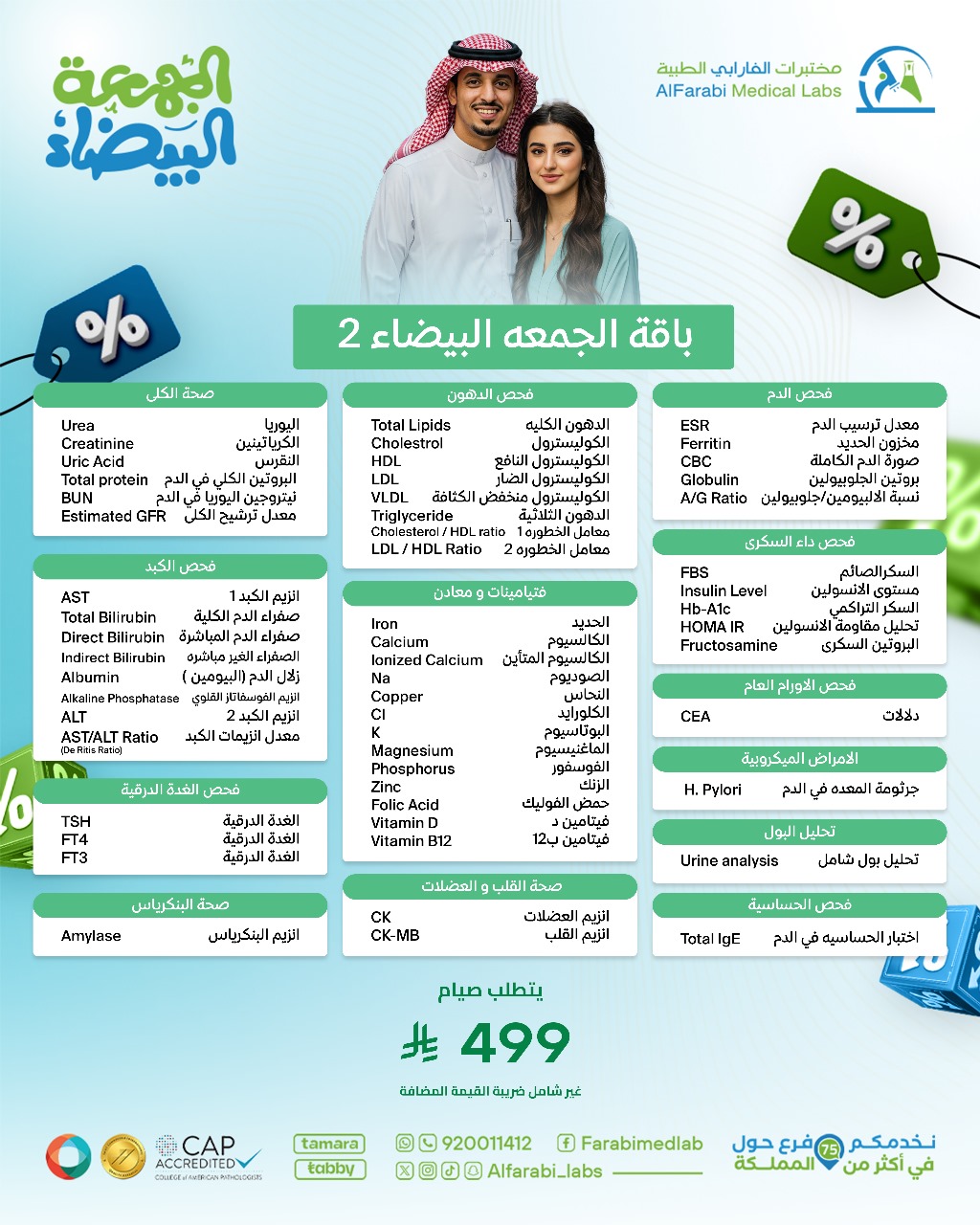 عروض الجمعة البيضاء من مختبرات الفارابي الطبية