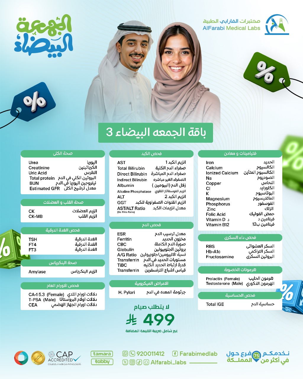 عروض الجمعة البيضاء من مختبرات الفارابي الطبية