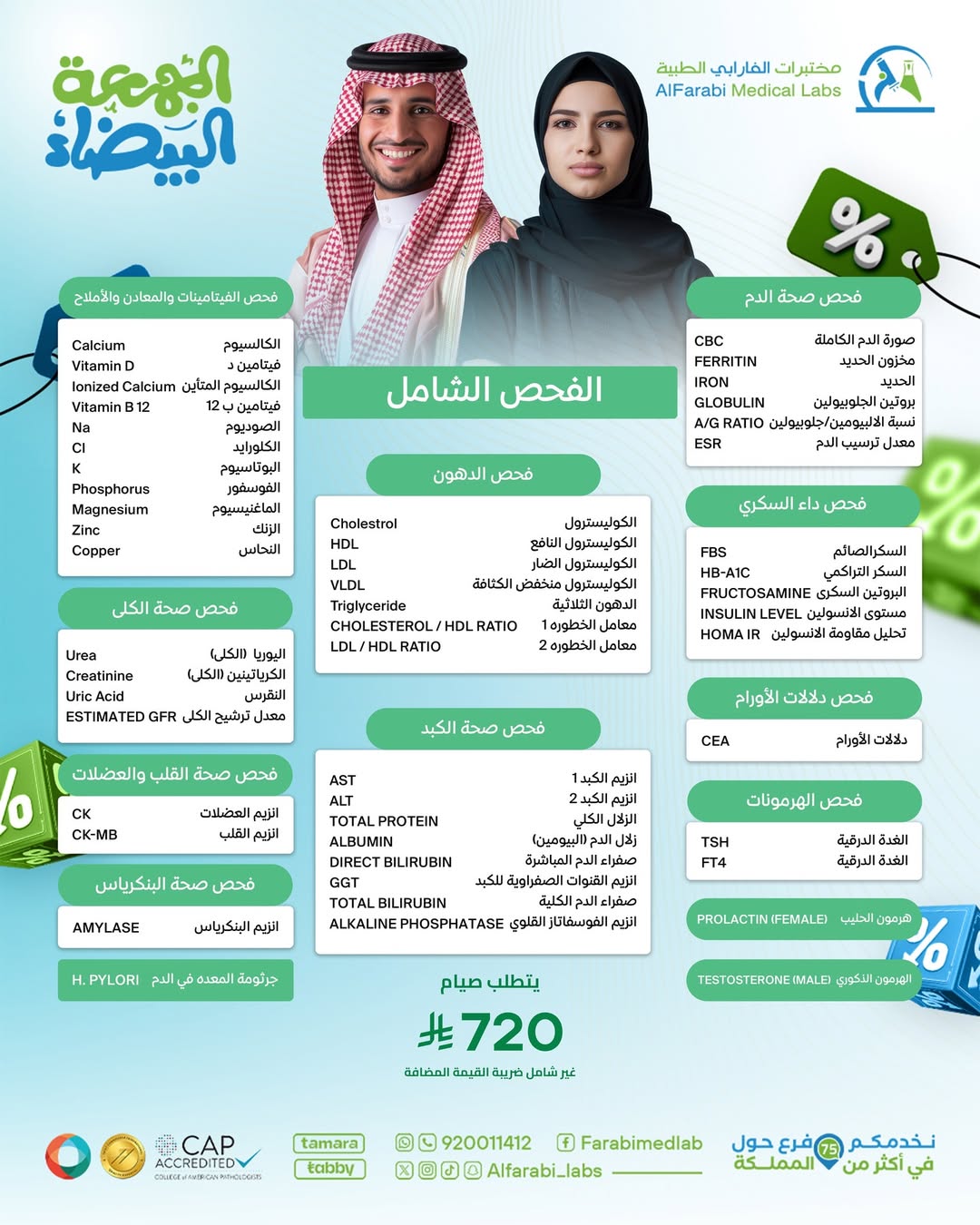عروض الجمعة البيضاء من مختبرات الفارابي الطبية