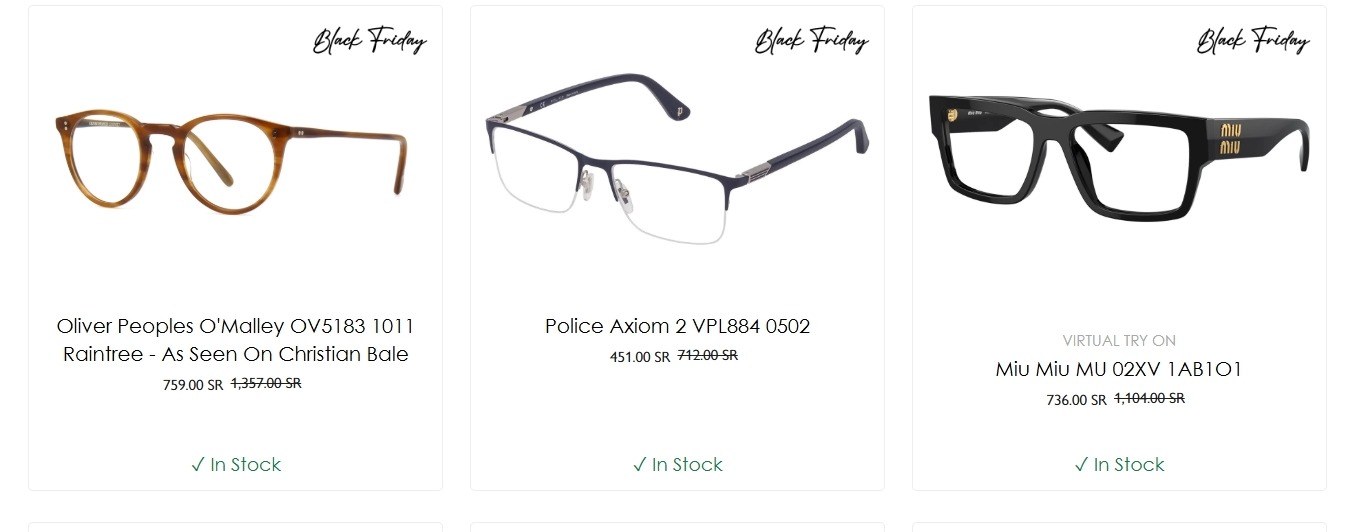 عرض موقع النظارات البريطاني الشهير pretavoir