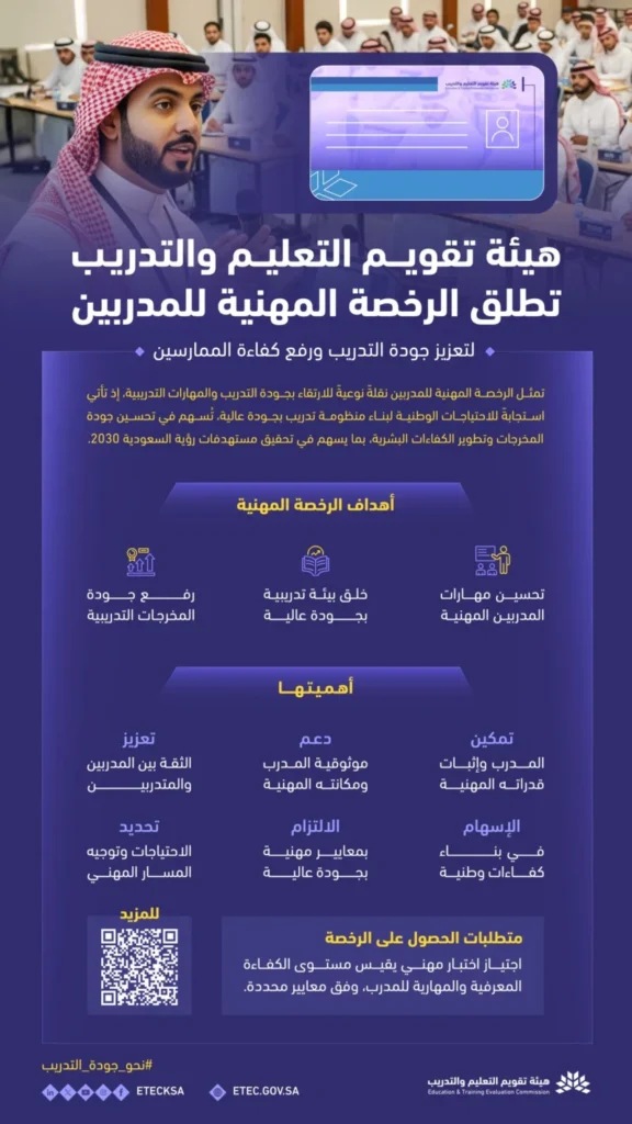 "تقويم التعليم" تطلق الرخصة المهنية للمدربين "تقويم التعليم" تطلق الرخصة المهنية للمدربين